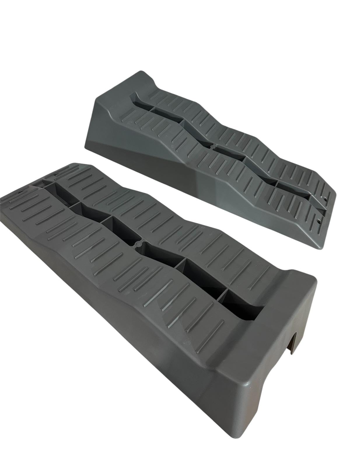 Calzos Niveladores Camper 3 Niveles con Bolsa – 2 Unidades | Hasta 10 cm Altura – Antideslizantes y Reforzados | Furgonetas Grandes y Autocaravanas (4 Toneladas)