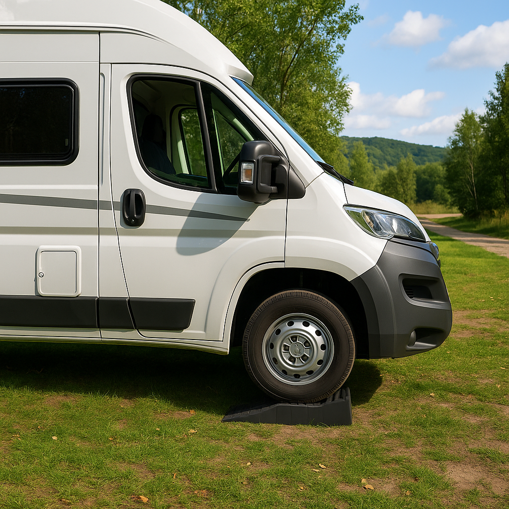 Calzos Niveladores Camper 3 Niveles con Bolsa – 2 Unidades | Hasta 10 cm Altura – Antideslizantes y Reforzados | Furgonetas Grandes y Autocaravanas (4 Toneladas)