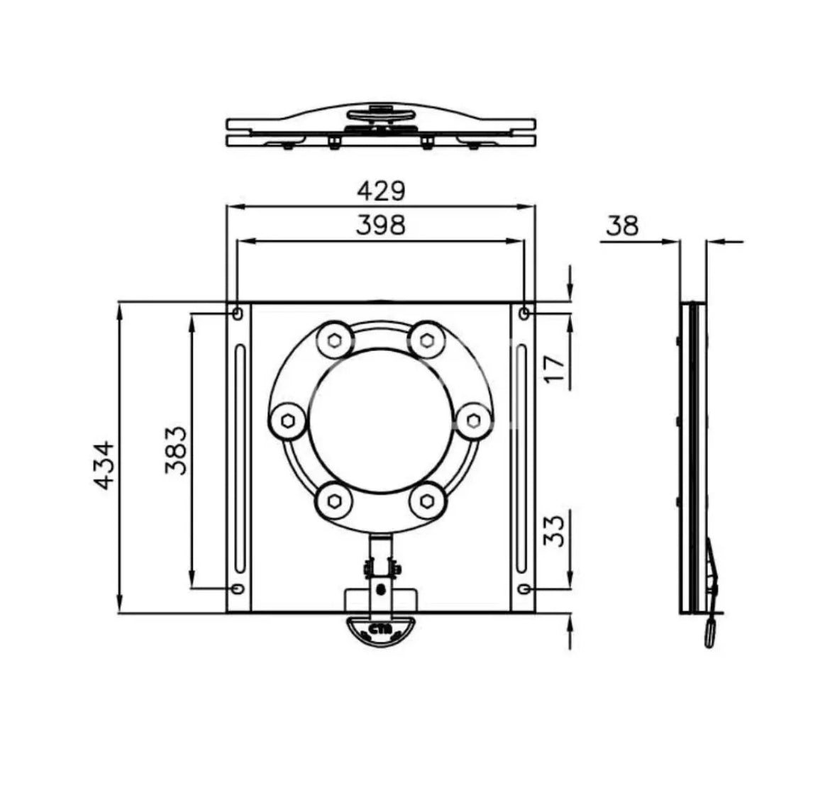 Base giratoria 38 mm CTA VW T5 T6 camper homologada