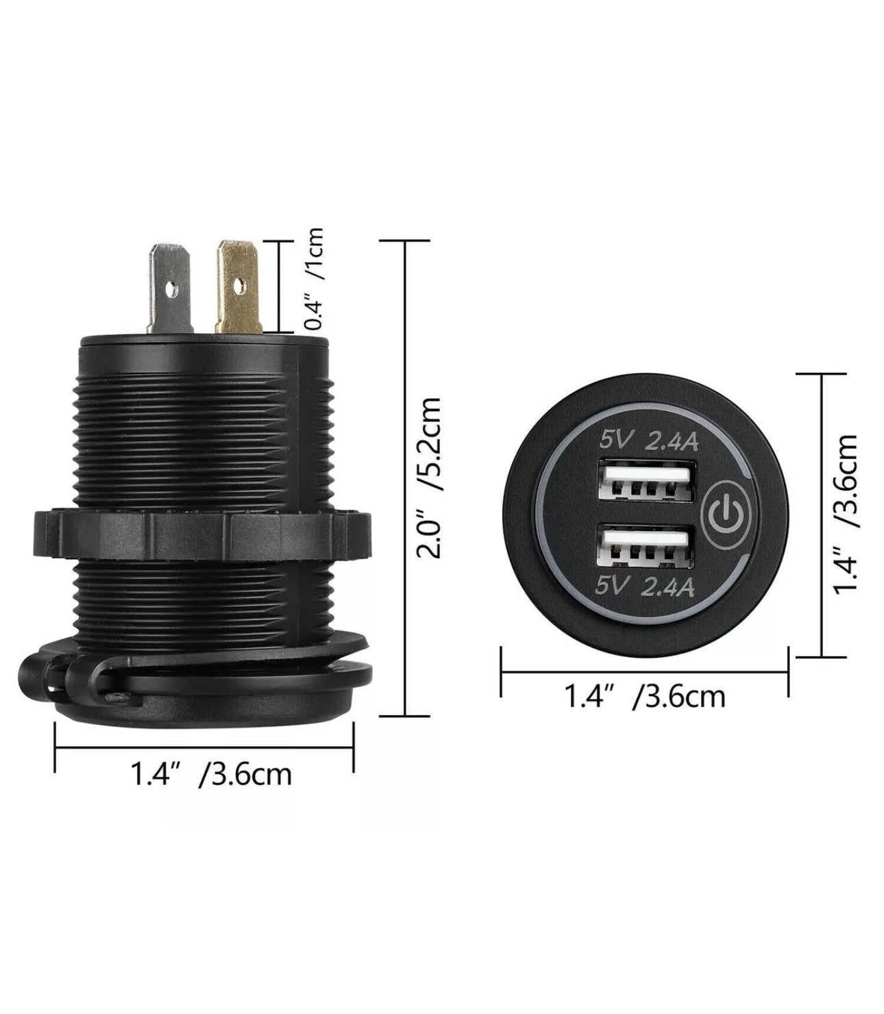 Toma USB Interruptor 12v 24v