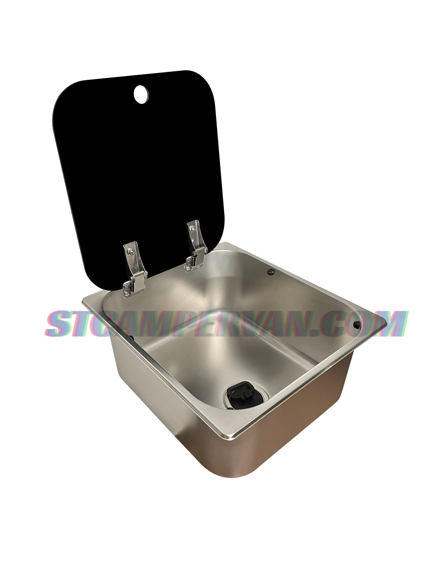 Fregadero con tapa para caravana o autocaravana.