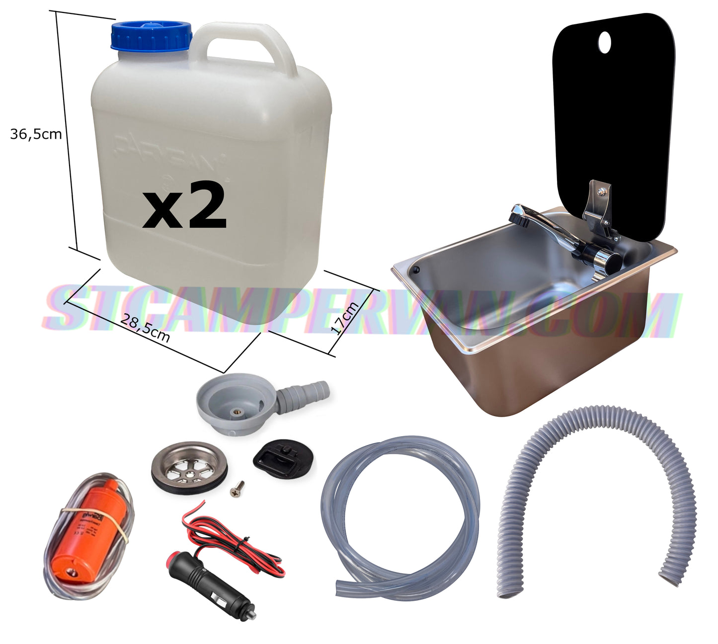 Kit de agua para camper con fregadero y grifo