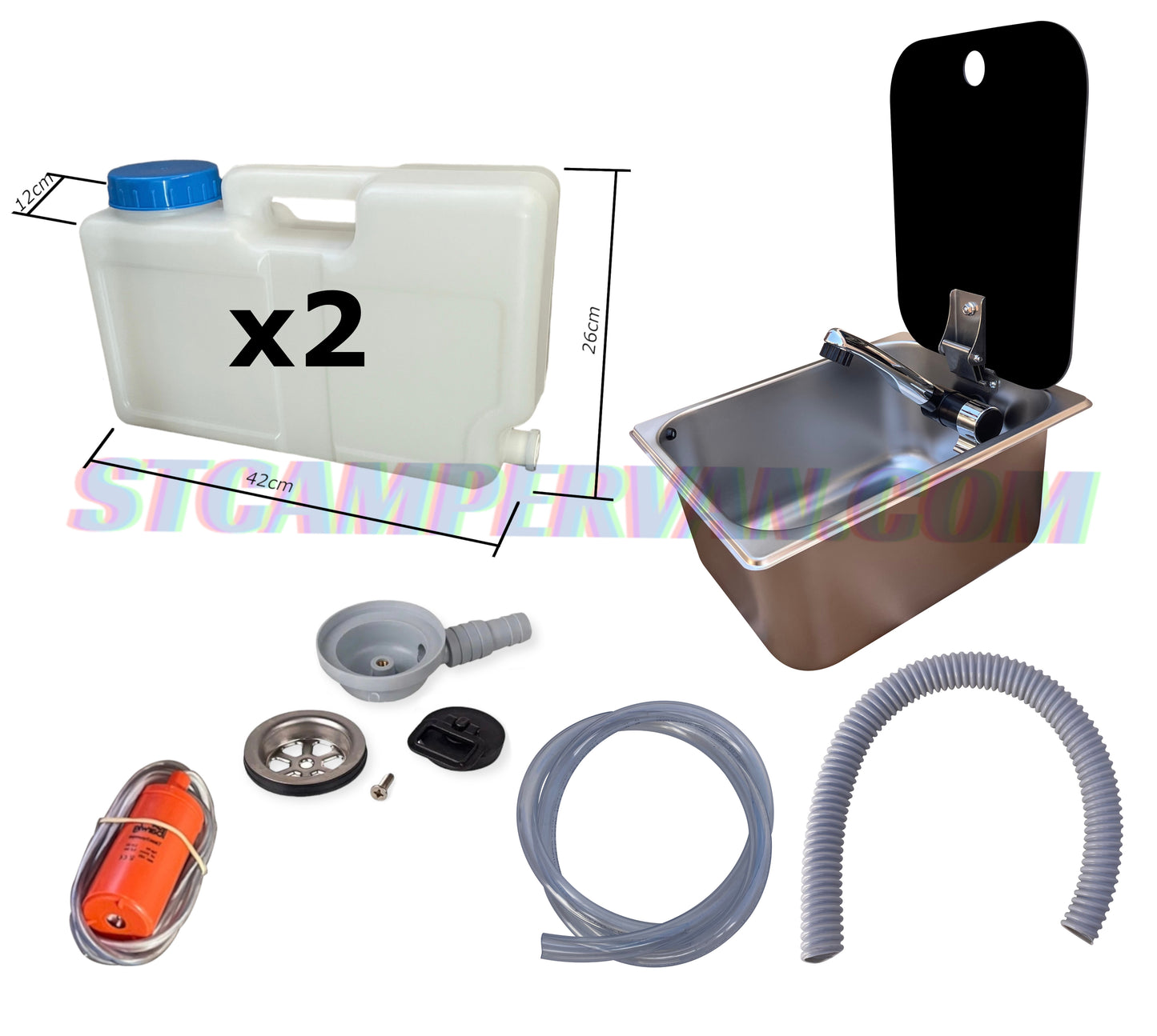 Kit fregadero camper todo en uno con tapa 12V