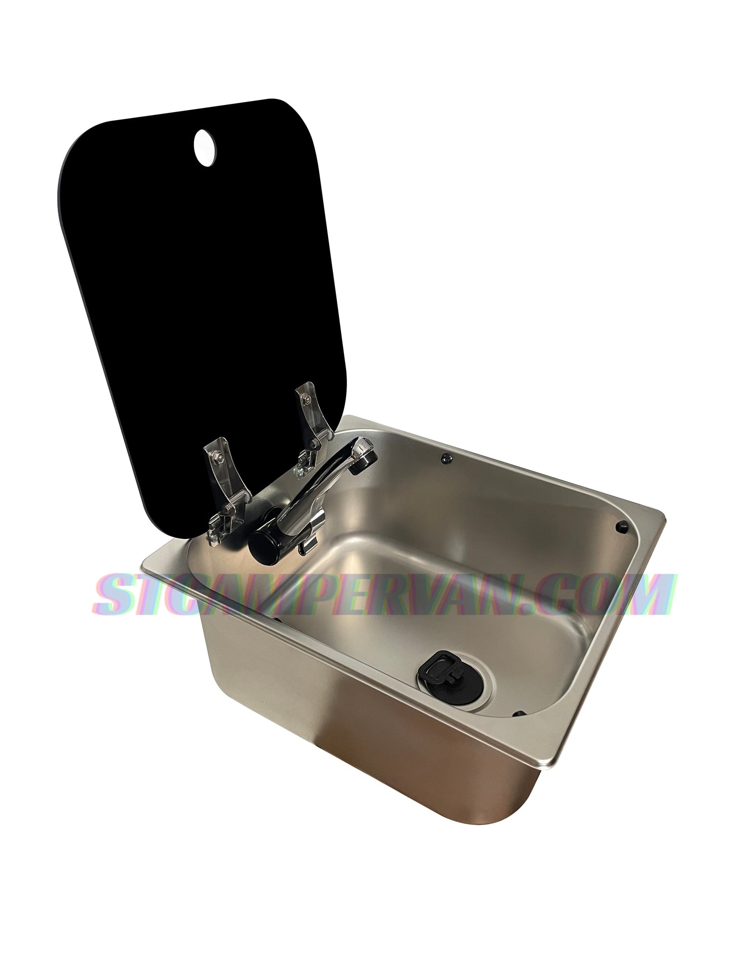 Kit fregadero pica camper 32x35 con grifo Comet London.
