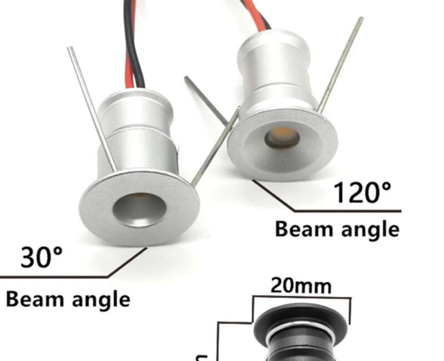 Mini foco LED 12V tipo ojo de buey para caravana