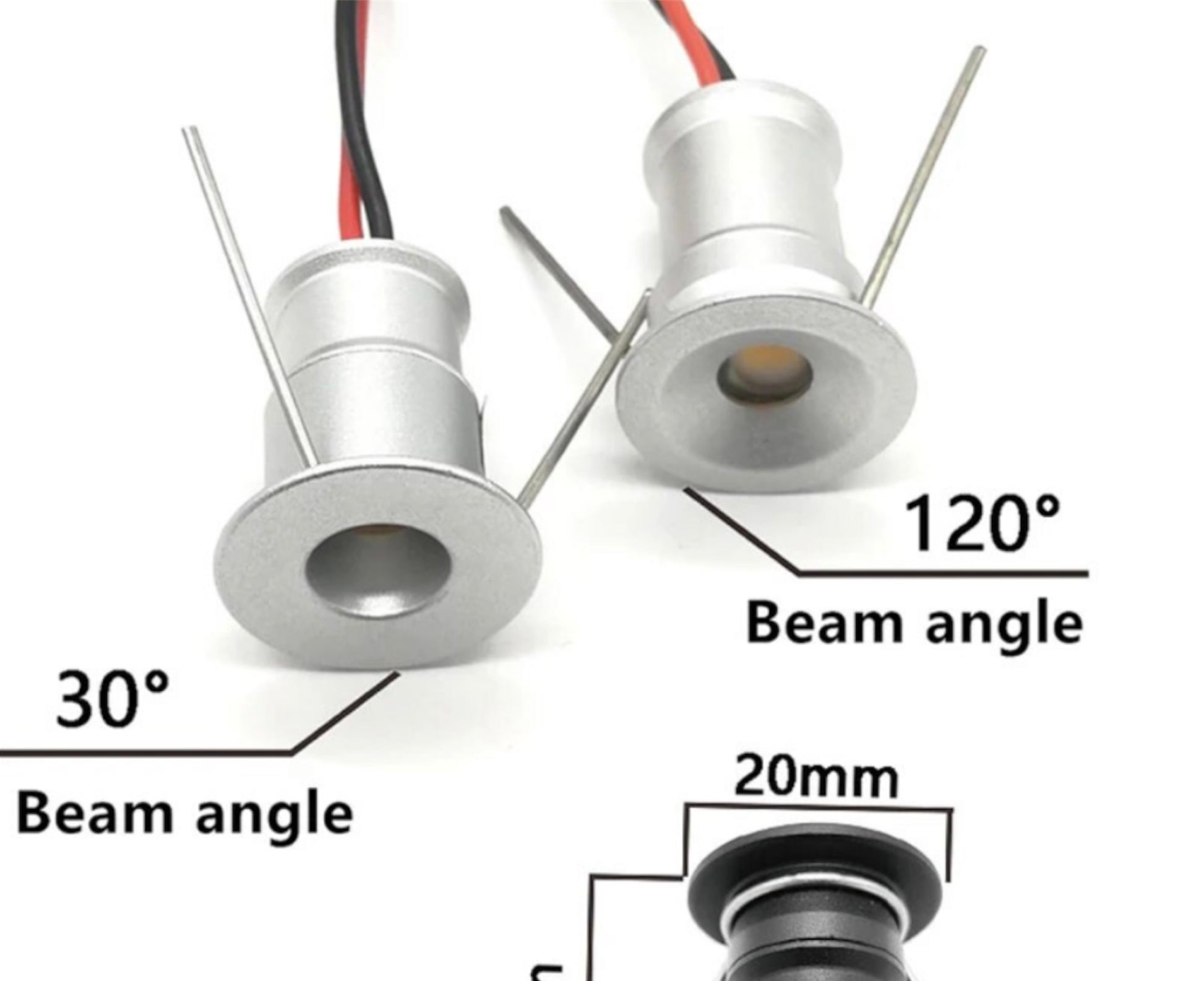 Mini foco LED 12V tipo ojo de buey para caravana