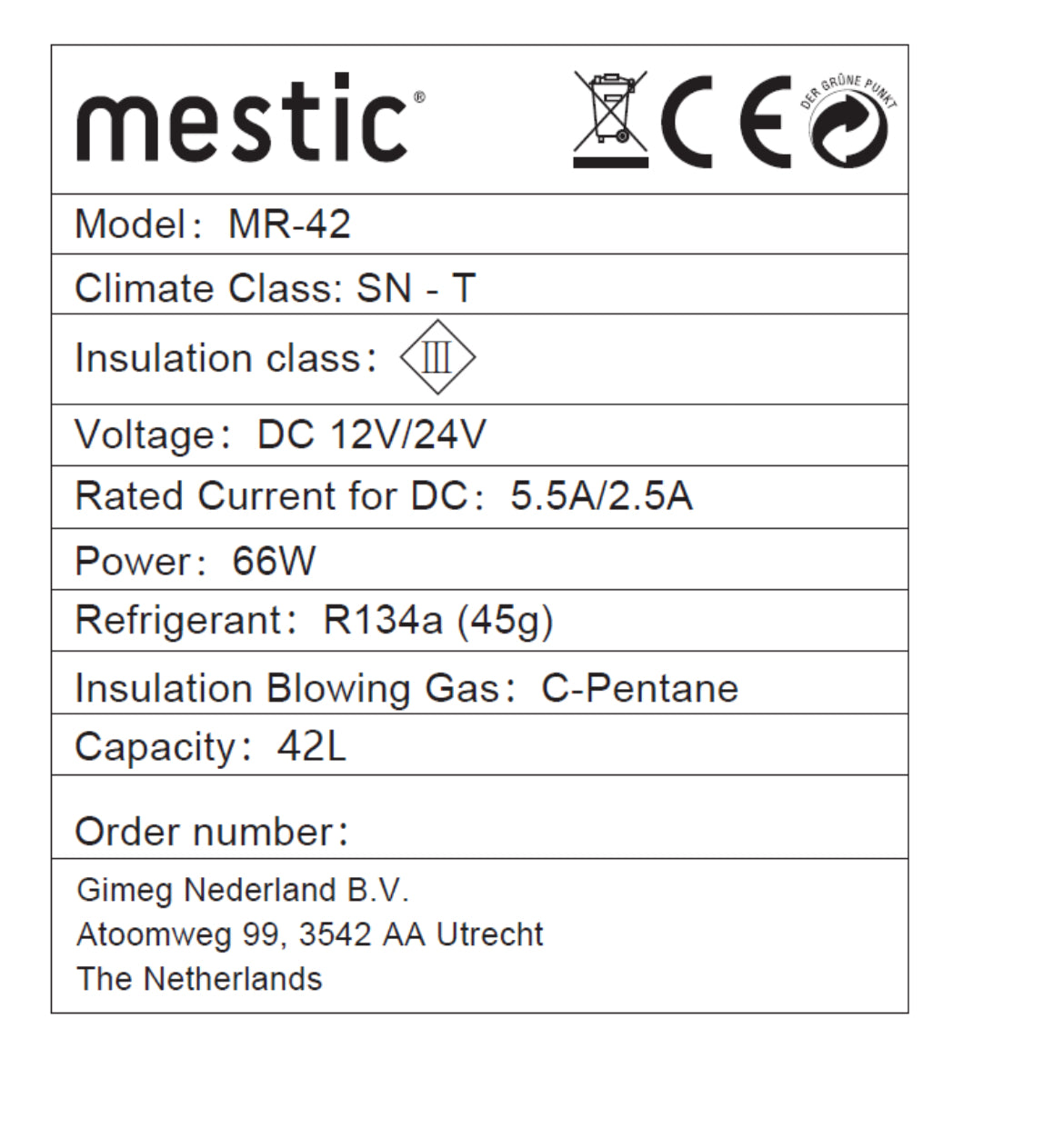 Nevera compresor 42L Mestic camper