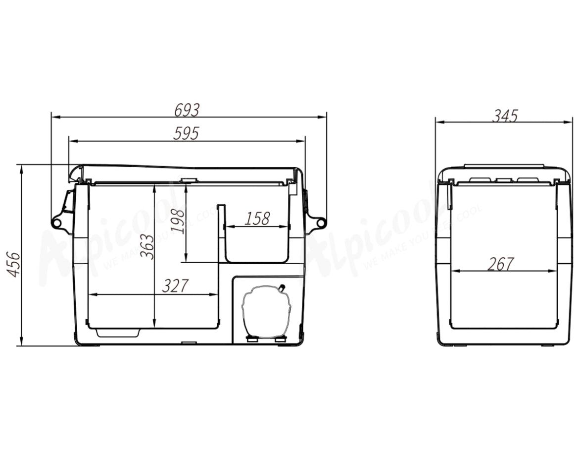 Nevera congelador portátil 45L Alpicool CF45