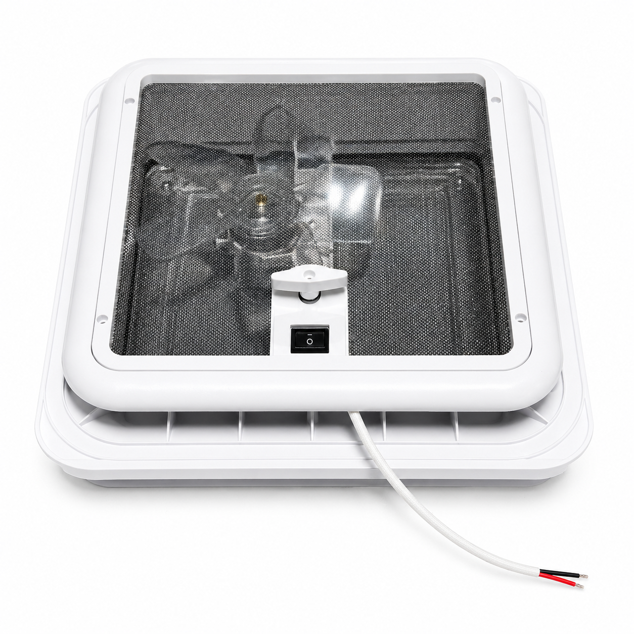 Claraboya con ventilador 28x28 cm 12V con mosquitera