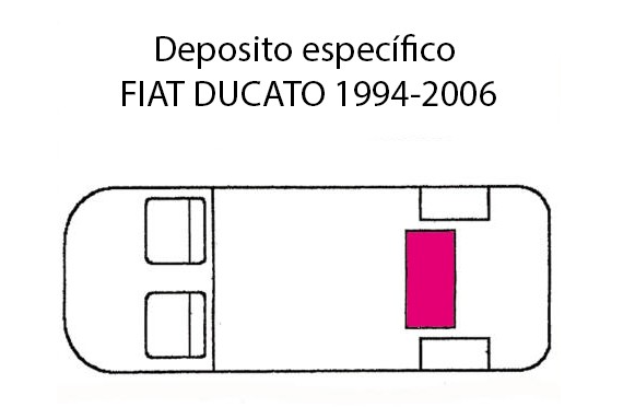 Detalle de orificios y conexiones del depósito de agua 80 litros Ducato Boxer Jumper