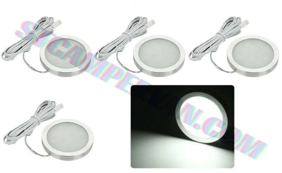 Foco ojo de buey LED plata 12V caravana autocaravana