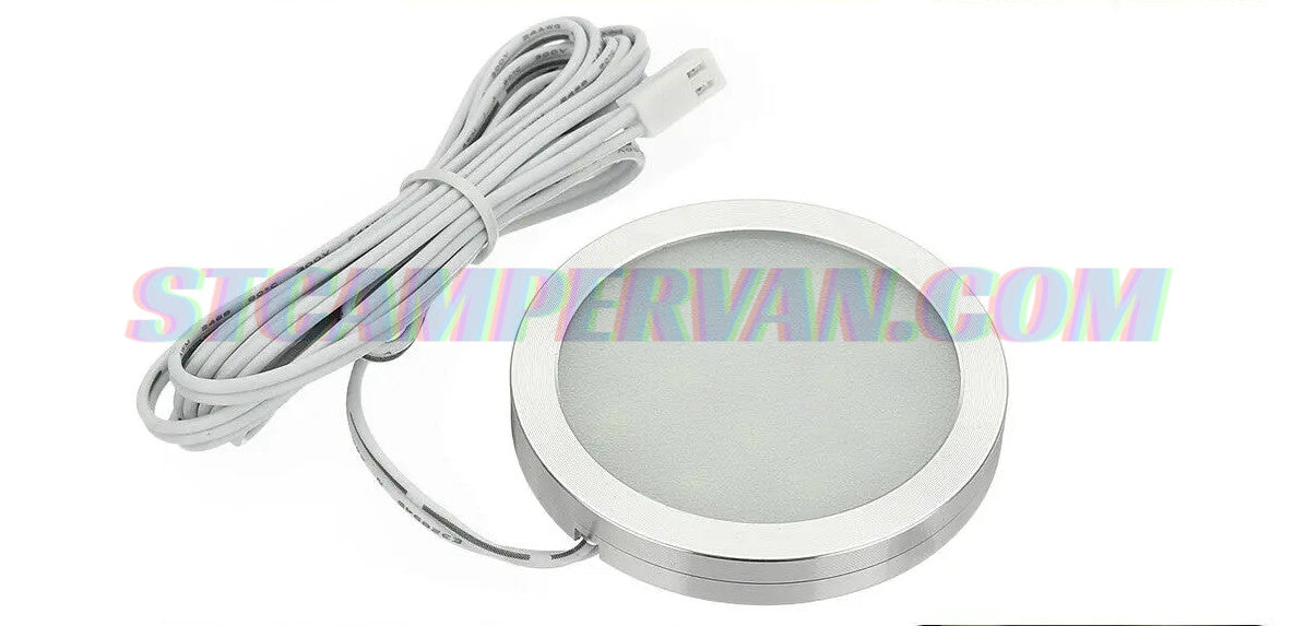 Foco LED 12V superficie aluminio blanco para camper