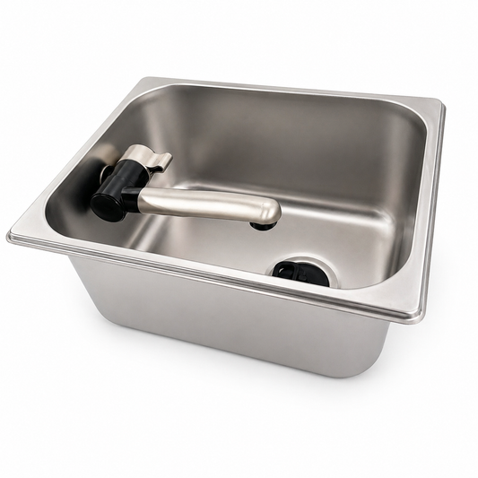 Fregadero 26x32 con grifo abatible 12V para camper y caravana