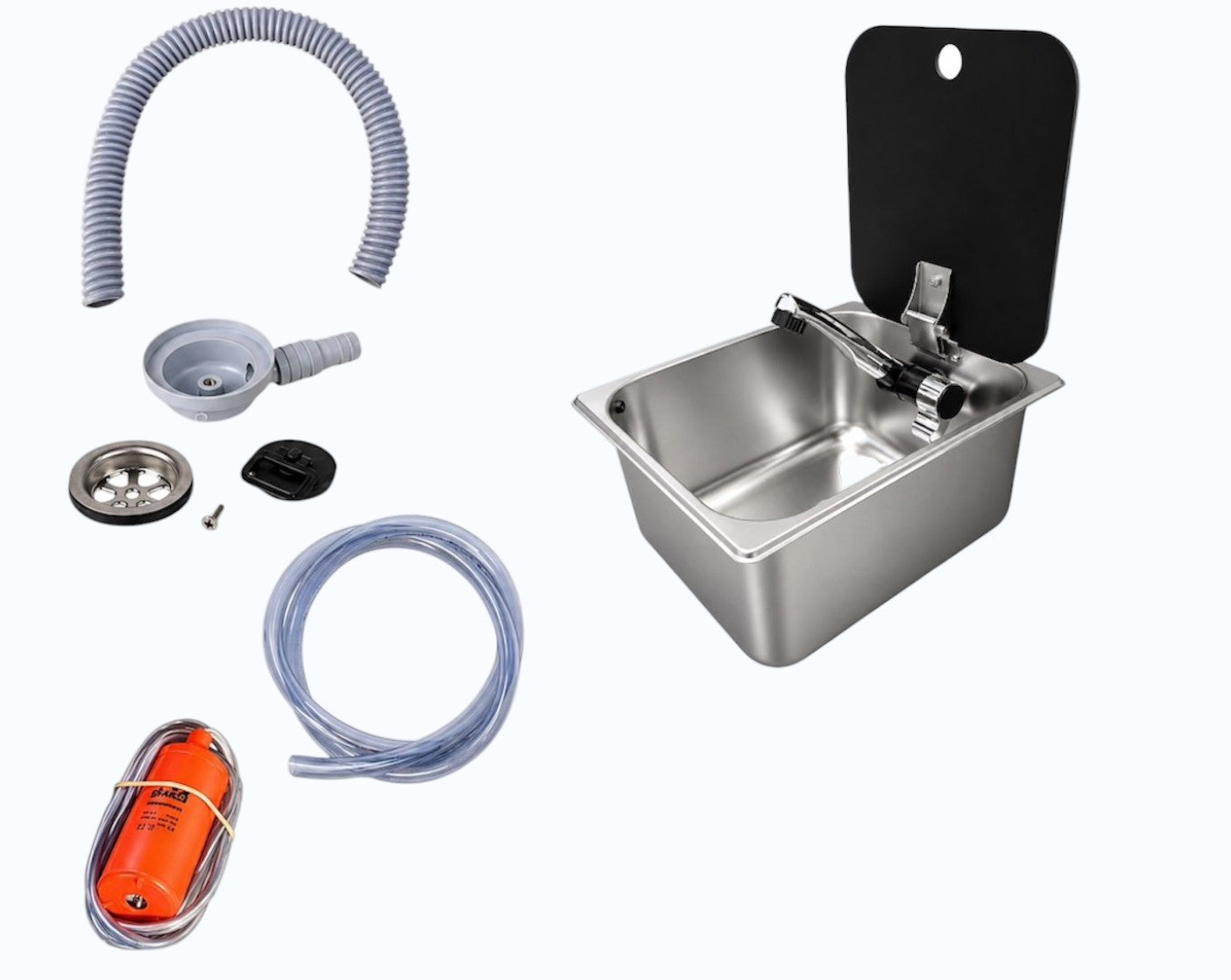 Kit fregadero con tapa para camper con instalación 12V