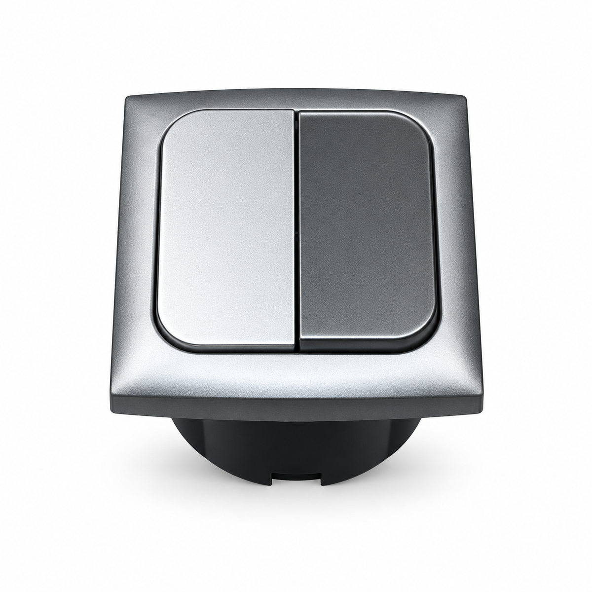 Interruptor doble HABA C-Line Opal con marco y caja para camper – Plateado