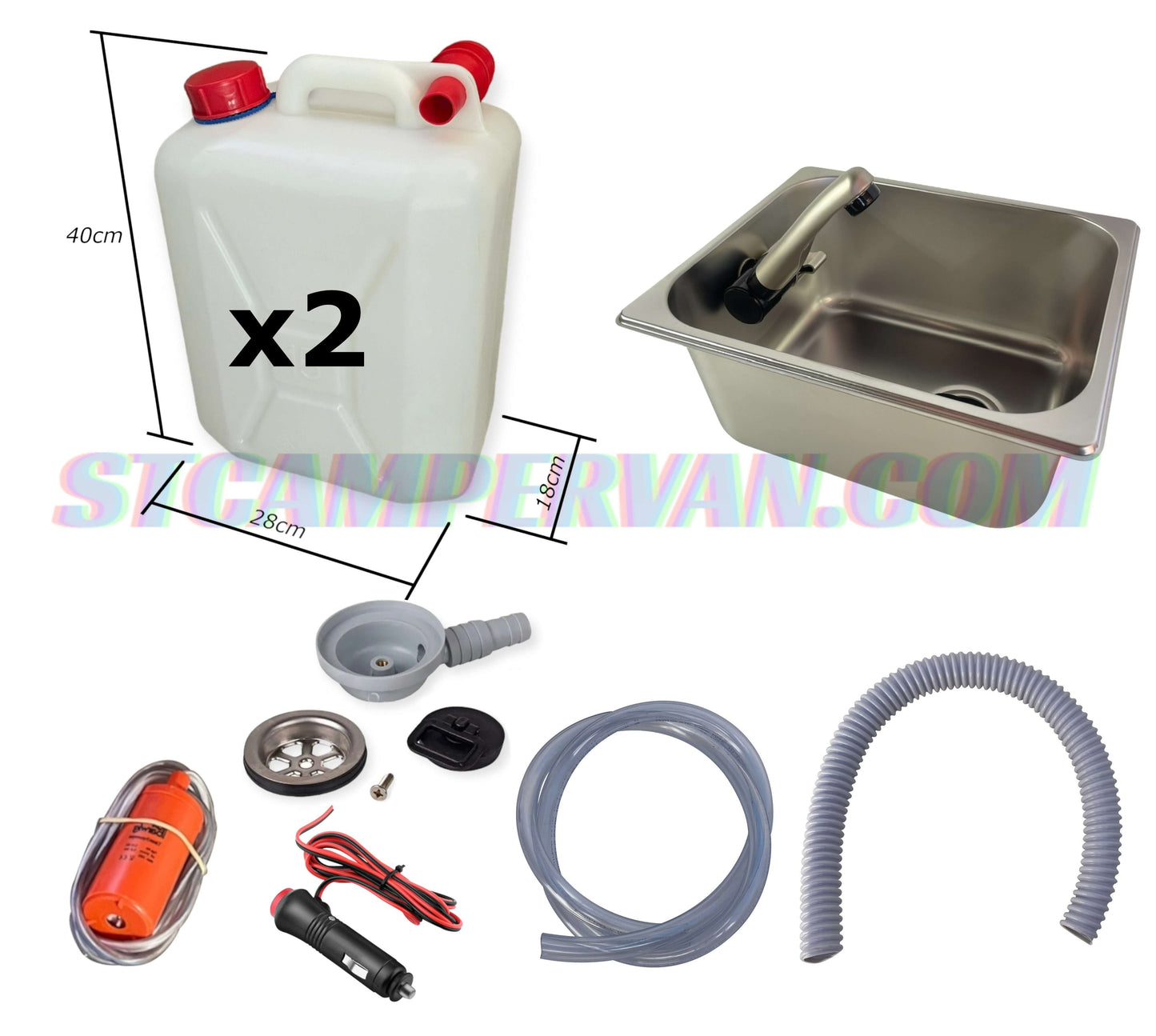Kit fregadero 26x32 instalado en mueble camper