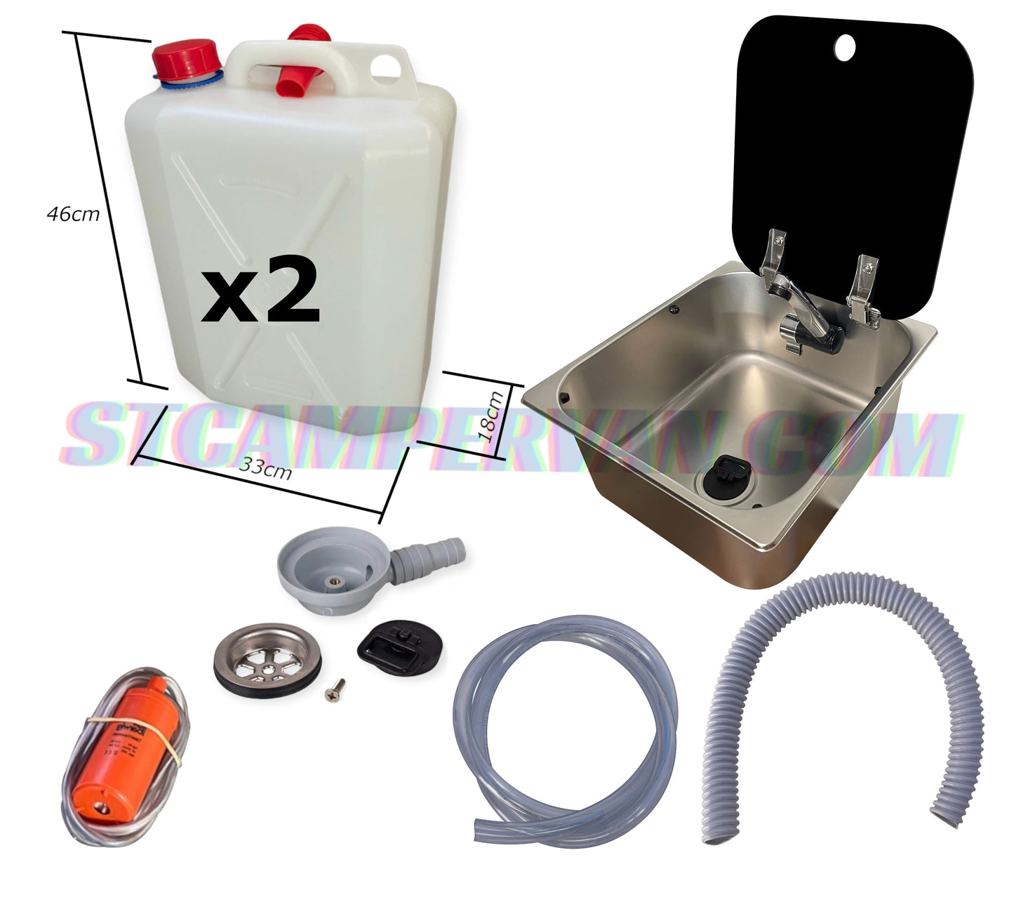 Kit fregadero 32x35 montado en mueble de cocina camper