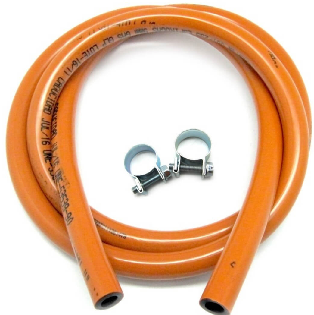 Kit de manguera de butano con dos abrazaderas inox para gas.