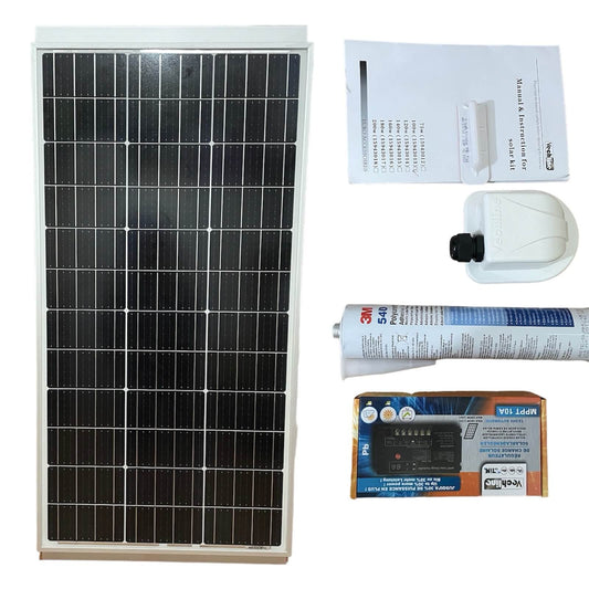 Kit placa solar Vechline 100 W con regulador MPPT para camper.