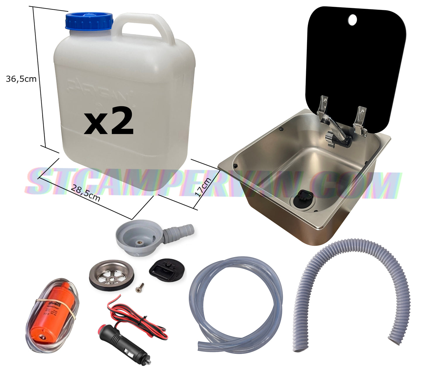 KIT FREGADERO CAMPER CARAVANA 12V PEQUEÑO IDEAL