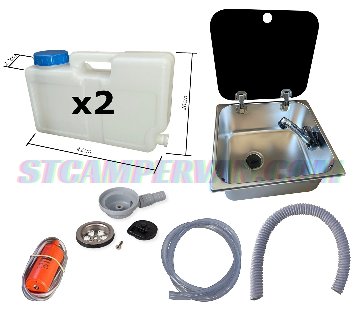 fregadero camper 32x35 y grifo 12V