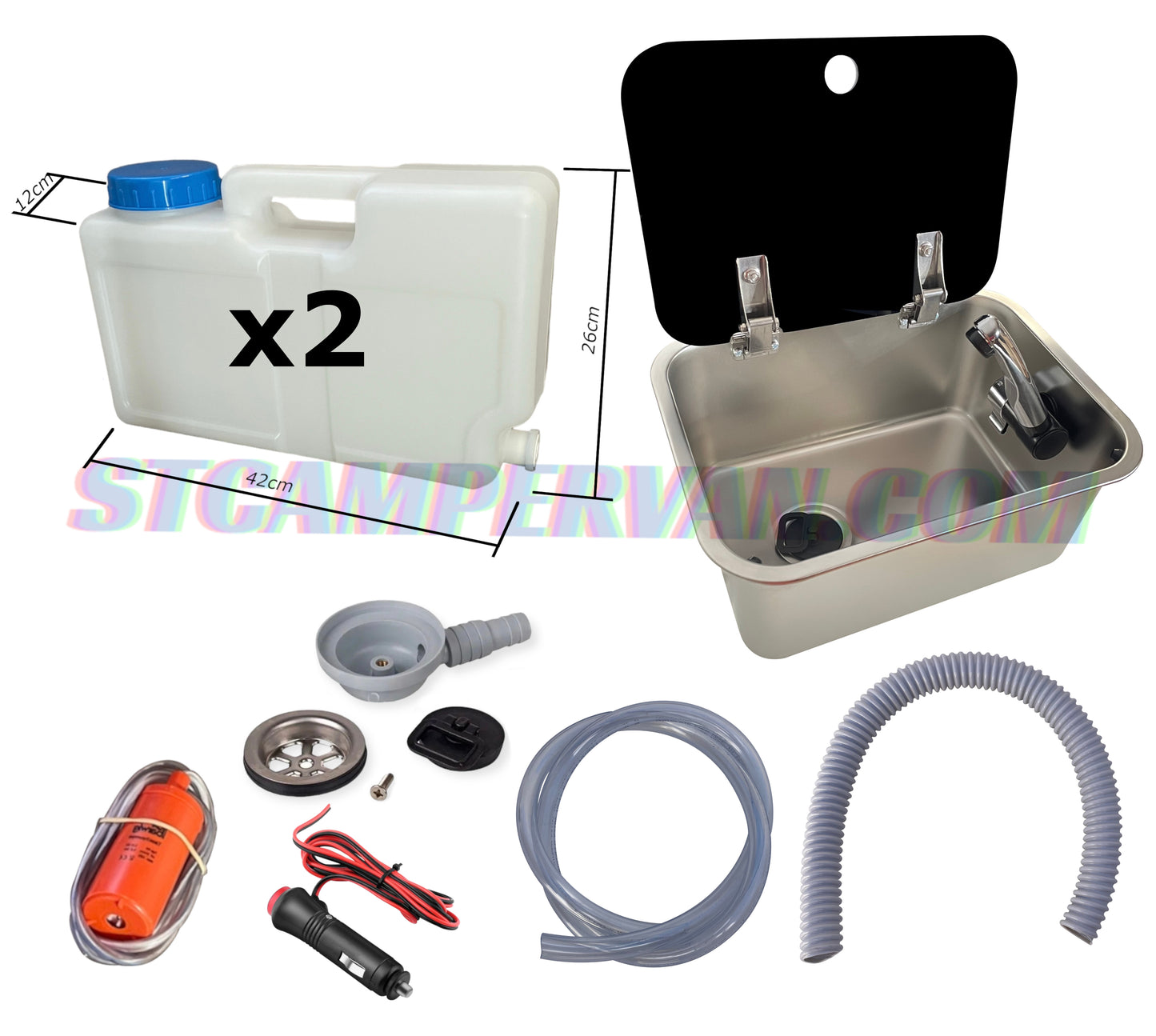 Kit Fregadero PICA con tapa pequeño ideal para camper o caravana comet london BARWIG