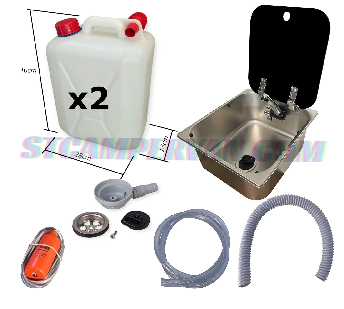 KIT FREGADERO CAMPER CARAVANA 12V PEQUEÑO IDEAL