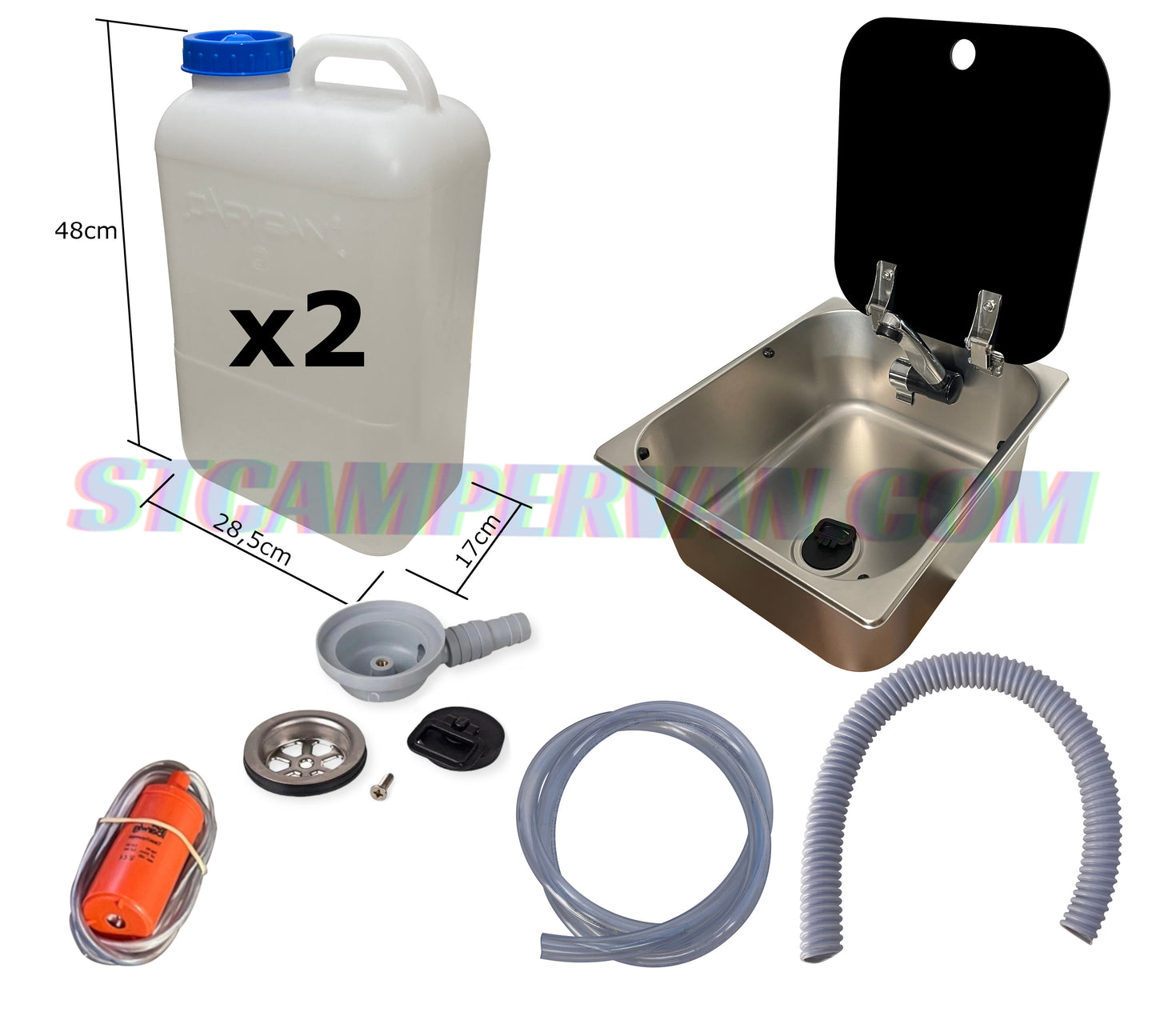 KIT FREGADERO CAMPER CARAVANA 12V PEQUEÑO IDEAL