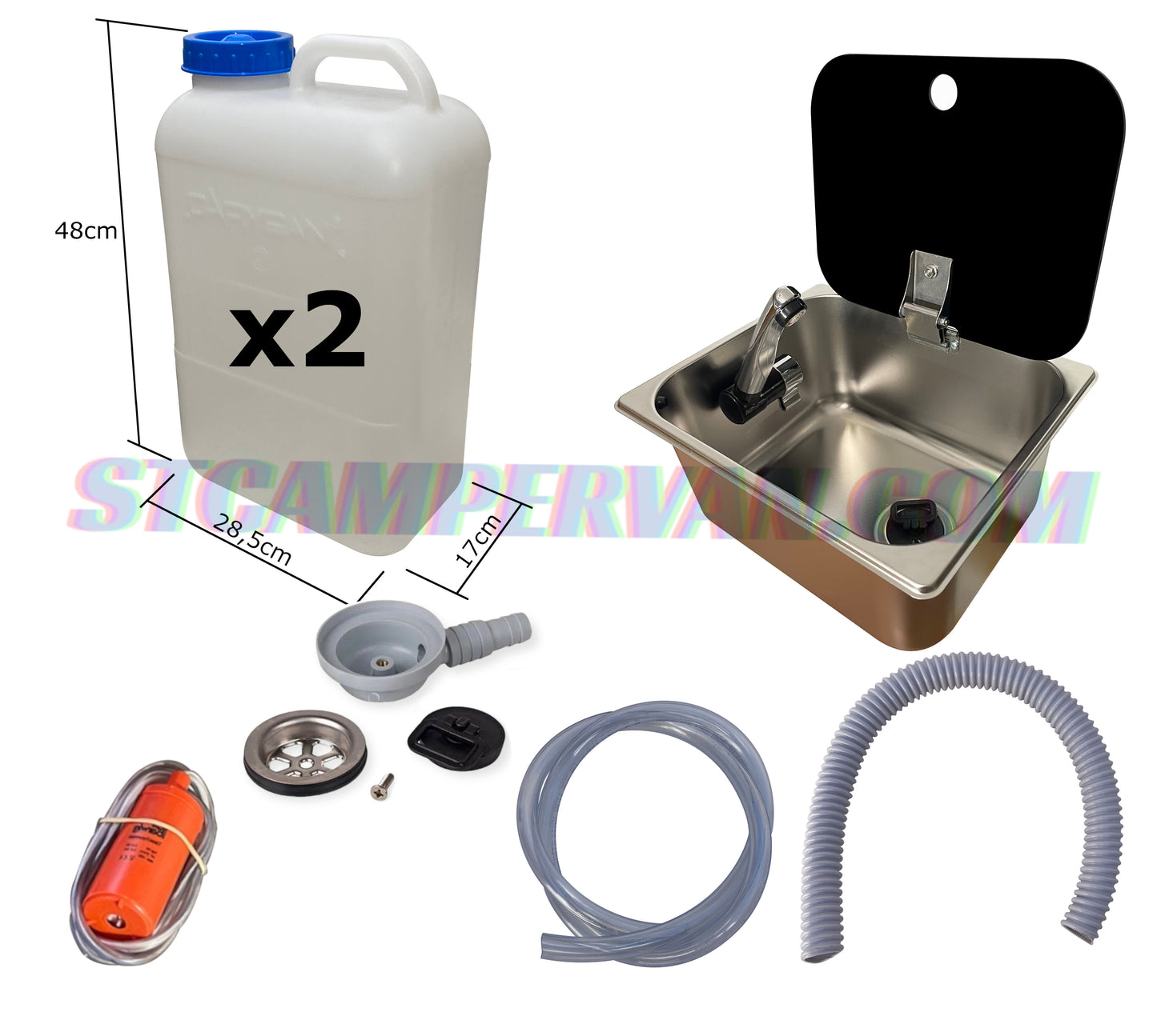 Kit fregadero camper 26x32 con tapa