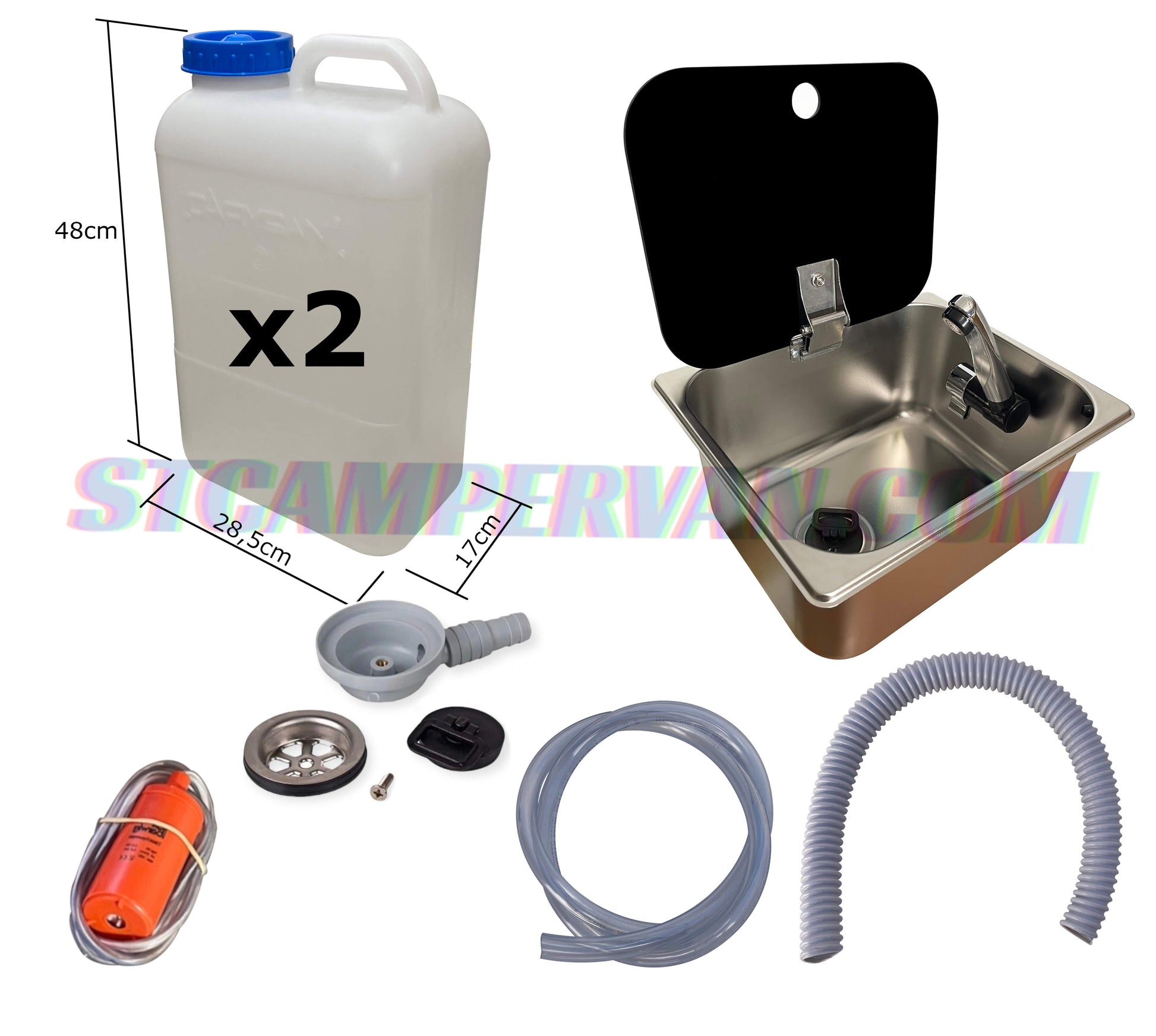 Montaje sobre encimera del fregadero camper 26x32