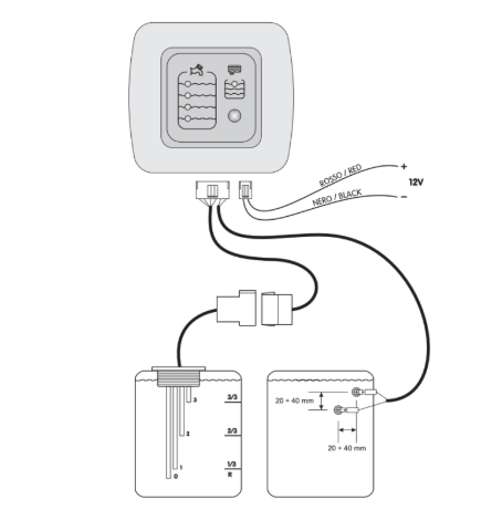 Centralita CBE MT214 control aguas limpias y sucias camper