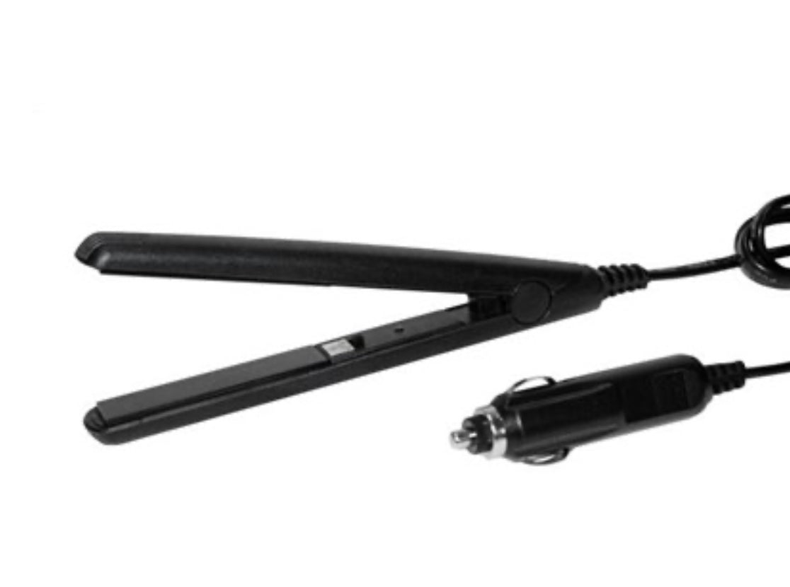 Plancha de pelo 12V 18W compacta para coche o camper.