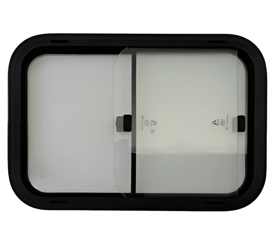 Ventana corredera 800x400 mm con cristal negro para furgoneta camper y caravana