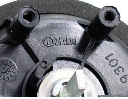 Perfil de la cerradura Zadi izquierda mostrando el mecanismo y fijaciones.