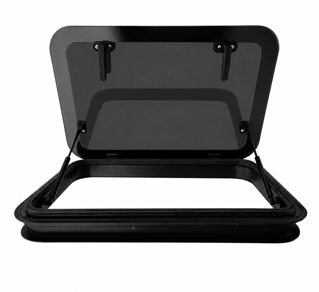 Claraboya Slim 80x50 cm Cristal Templado Ahumado | Perfil Bajo para Camper, Caravana y Autocaravana | Homologación 43R