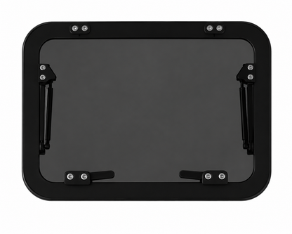 Claraboya Slim 80x50 cm Cristal Templado Ahumado | Perfil Bajo para Camper, Caravana y Autocaravana | Homologación 43R