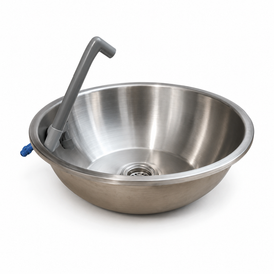 Fregadero redondo 26.5cm con grifo 12V camper