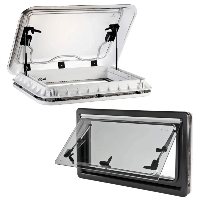 Claraboya y ventana camper