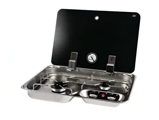 Cocina Can FC 1346-E 2 fuegos gas inoxidable camper