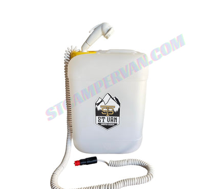 Ducha portátil 12V 20L con bomba y toma de mechero
