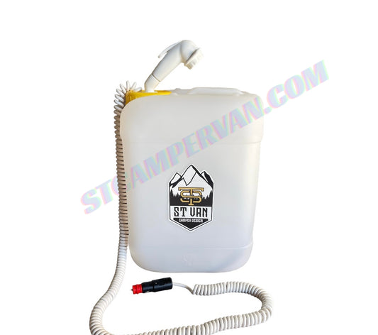 Ducha portátil 12V 20L con bomba y toma de mechero