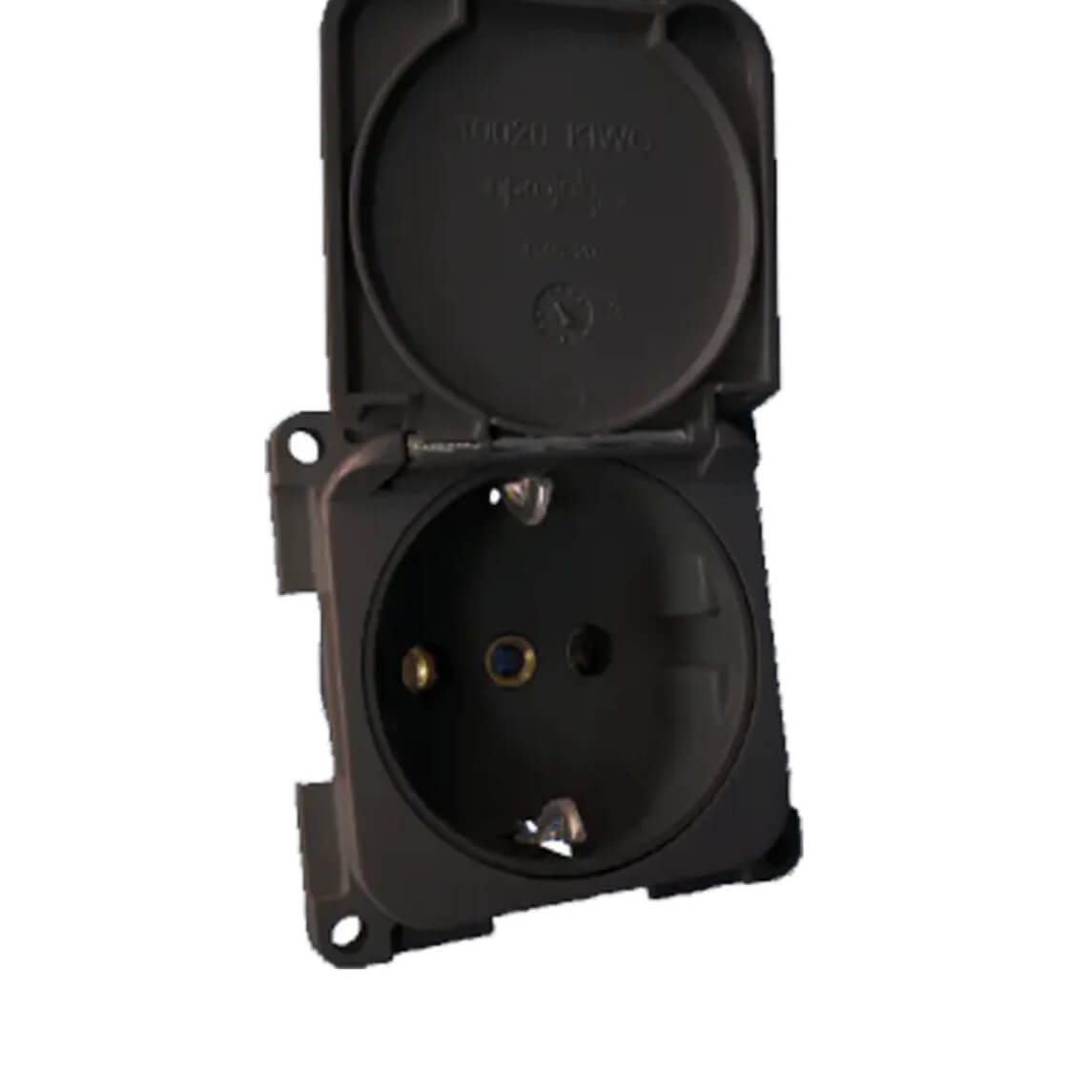 Enchufe 220V gris antracita con tapa Inprojal