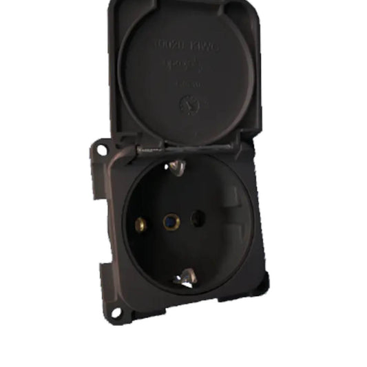 Enchufe 220V gris antracita con tapa Inprojal