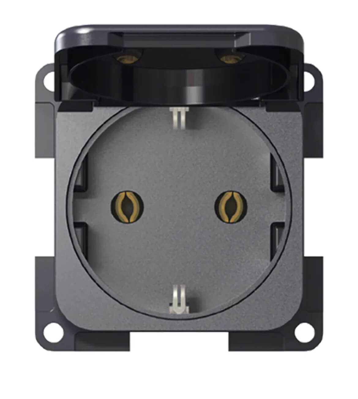 Enchufe 220V gris antracita con tapa Inprojal