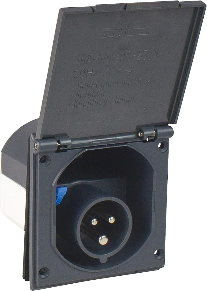 Enchufe exterior CEE 220V negro camper