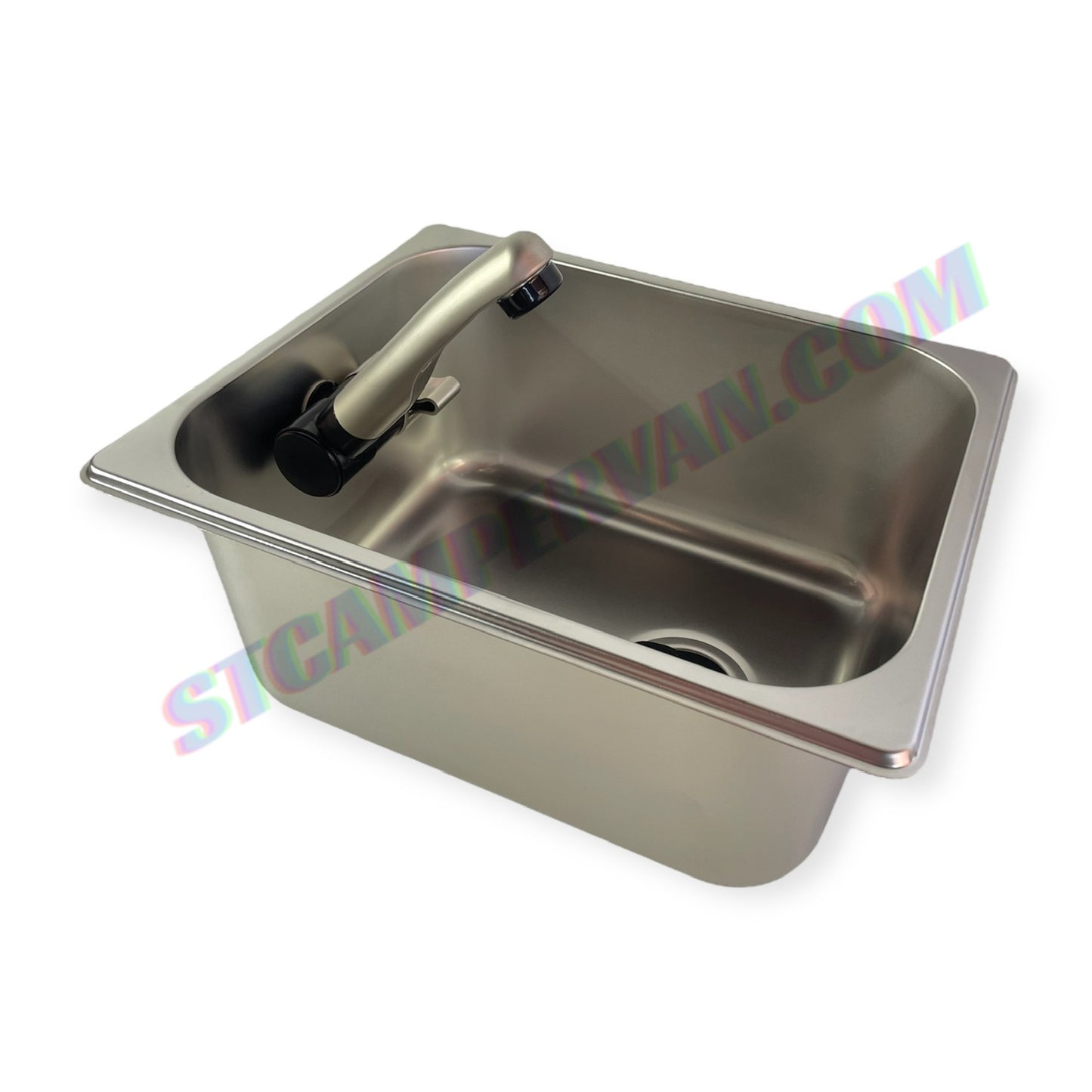 Fregadero 26x32 con grifo abatible 12V para camper y caravana