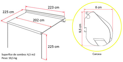 Toldo Fiamma F35 Pro 220 Deep Black