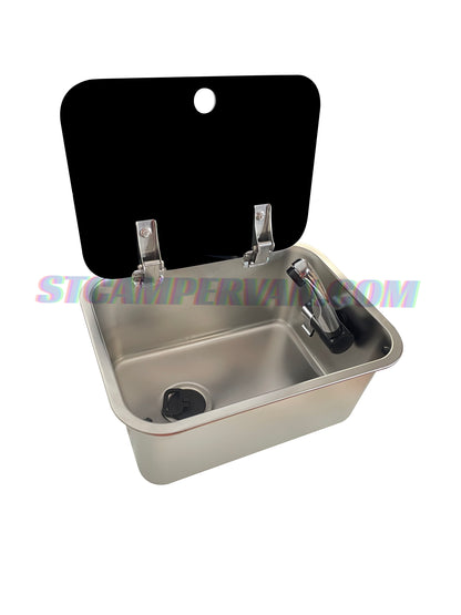 Fregadero camper mediano con tapa abatible