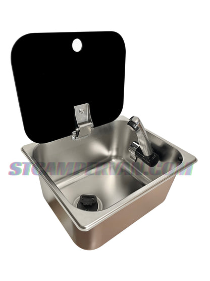 Fregadero con tapa abatible para furgoneta camper