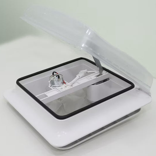 Claraboya con ventilador 28 cristal